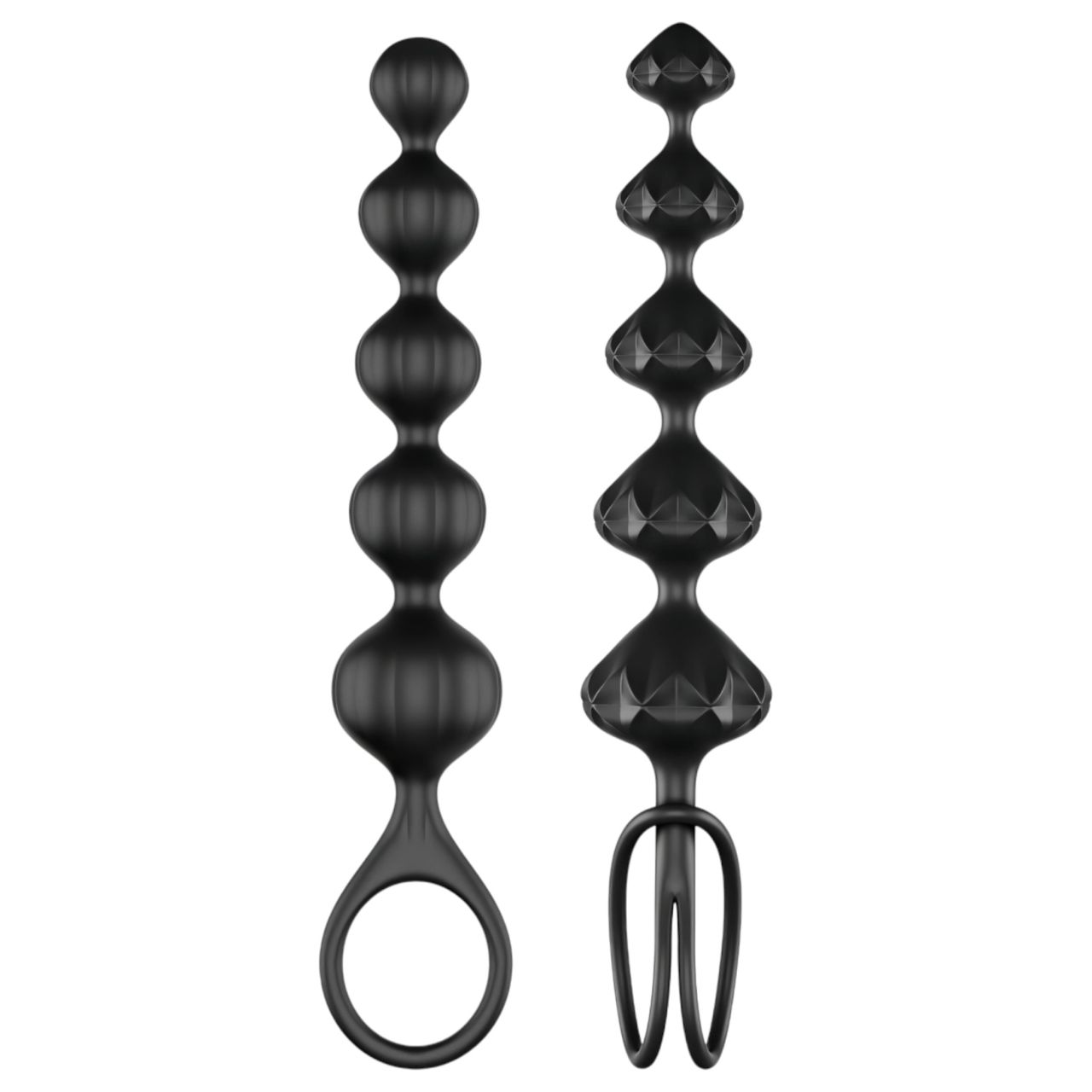 Satisfyer Love Beads - gyöngyös anál dildó szett - fekete (2 részes)