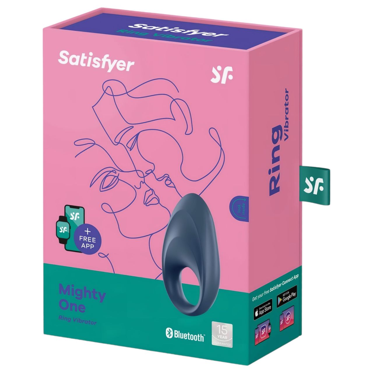 Satisfyer Mighty One - okos vibrációs péniszgyűrű (kék)