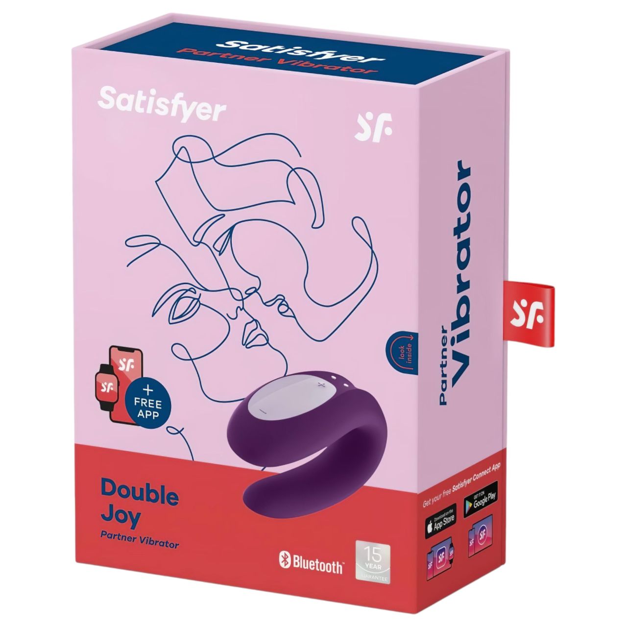 Satisfyer Double Joy - okos, akkus, vízálló párvibrátor (lila)