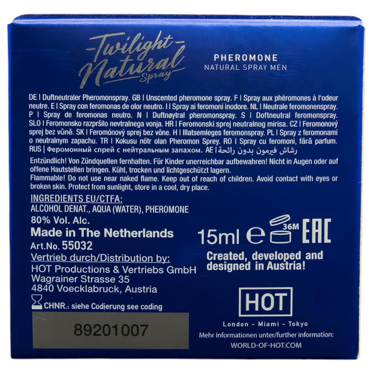 HOT Twilight Natural - férfi feromon parfüm (15ml) - illatmentes