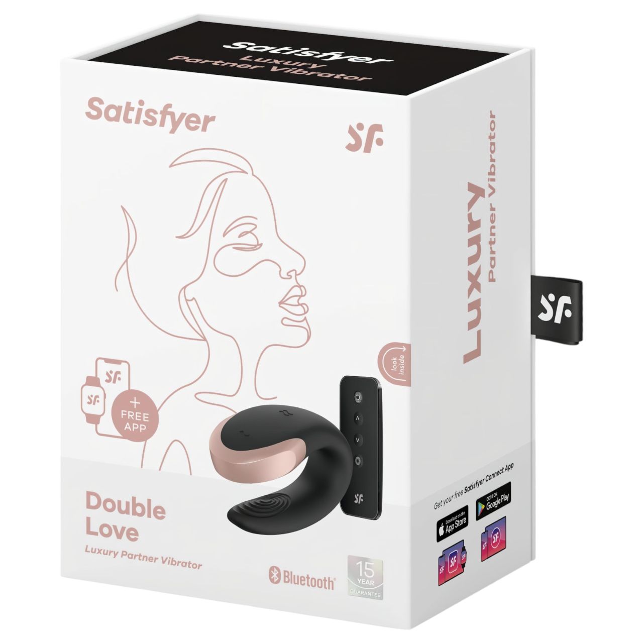 Satisfyer Double Love - okos, rádiós párvibrátor (fekete)