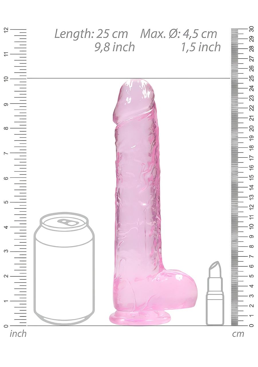 REALROCK - áttetsző élethű dildó - pink (22cm)