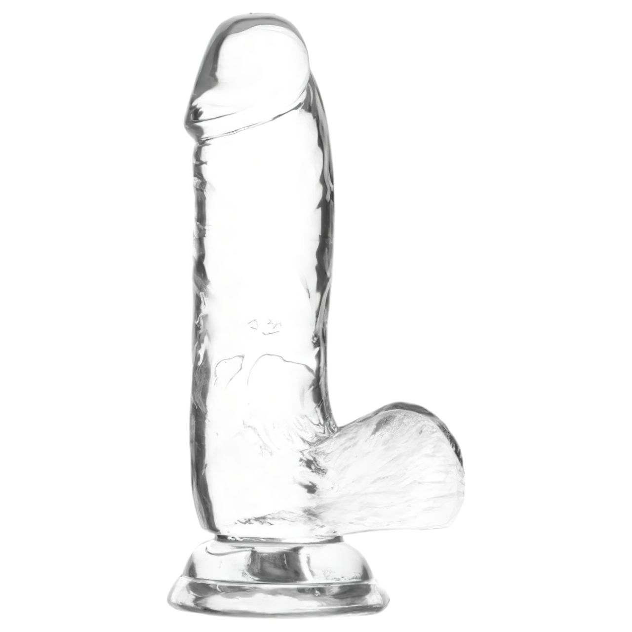 Addiction Crystal - talpas, herés dildó (áttetsző) - 15cm