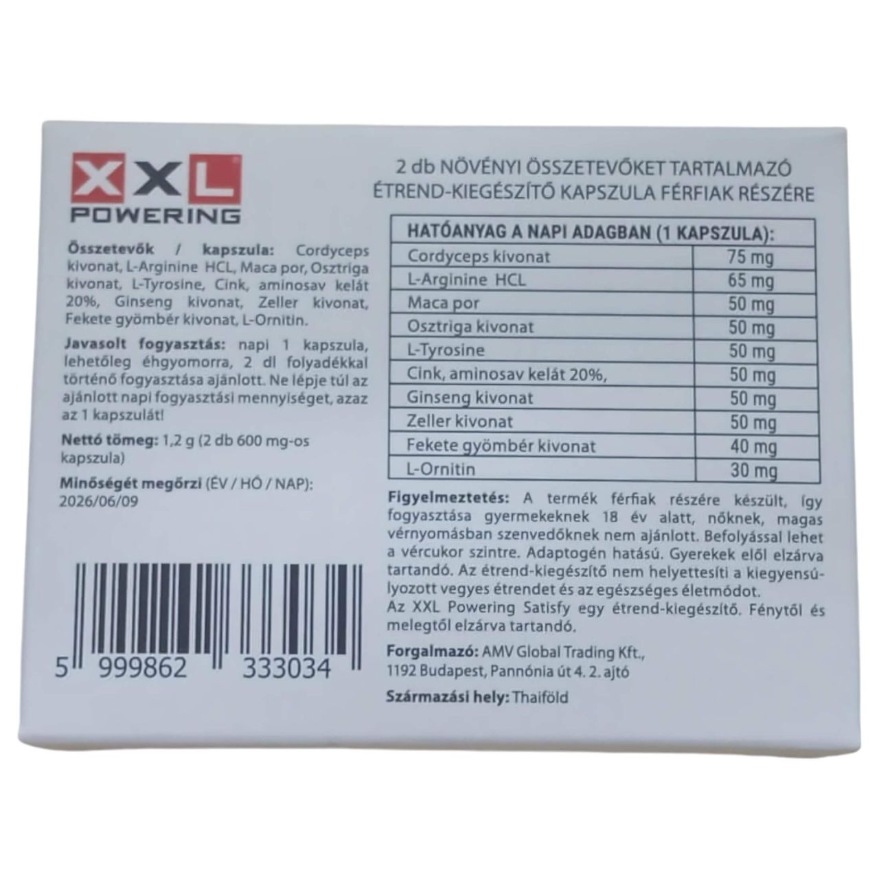 XXL powering Satisfy - erős, étrend-kiegészítő férfiaknak (2db)