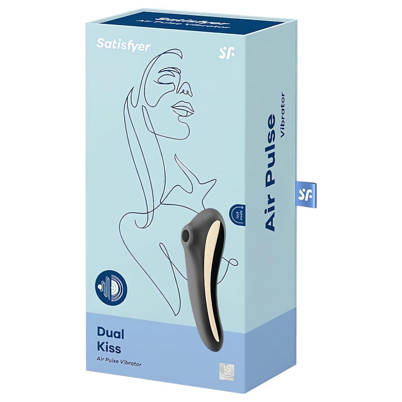 Satisfyer Dual Kiss - akkus hüvelyi és csiklóvibrátor (fekete)