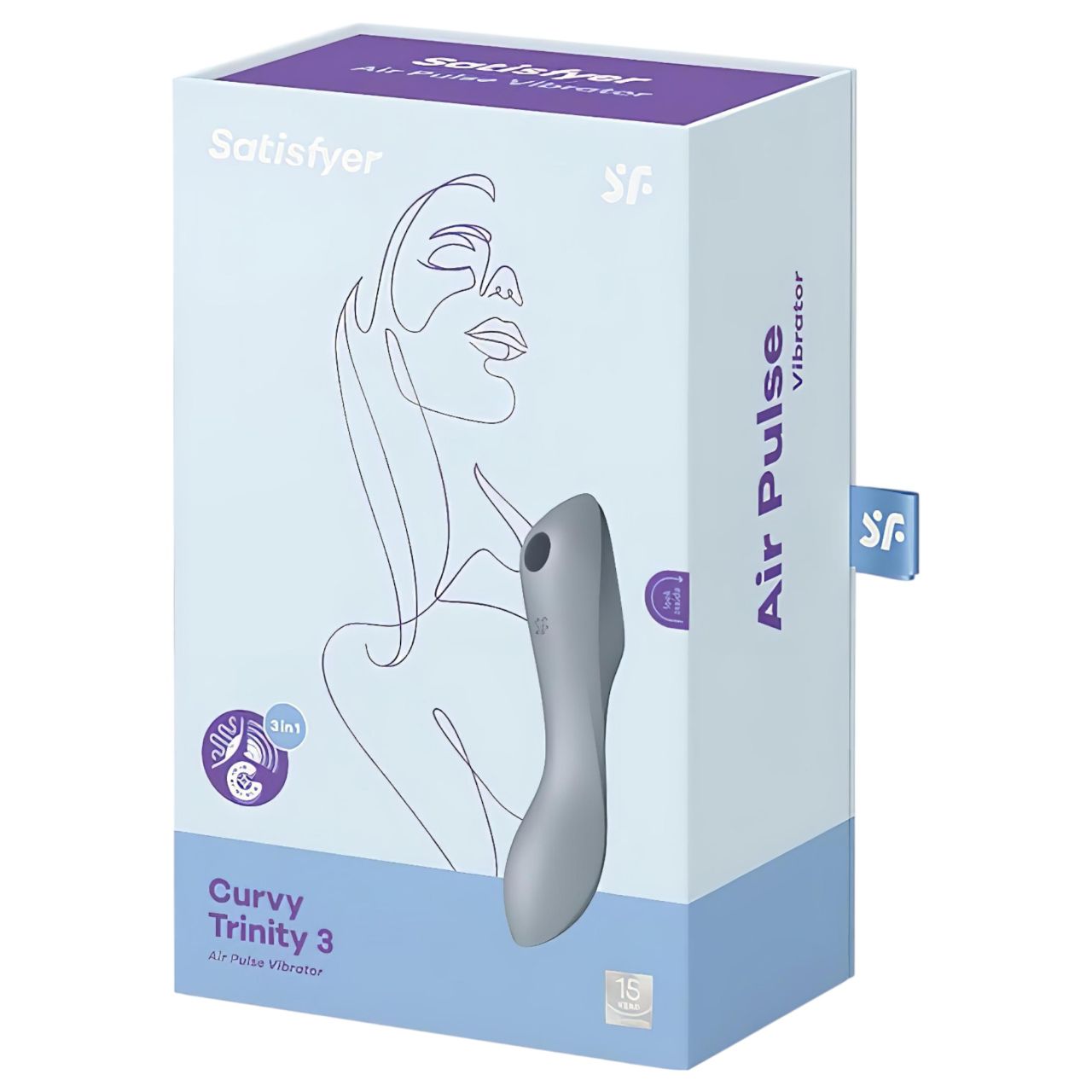 Satisfyer Curvy Trinity 3 - léghullámos 2in1 vibrátor (szürke)