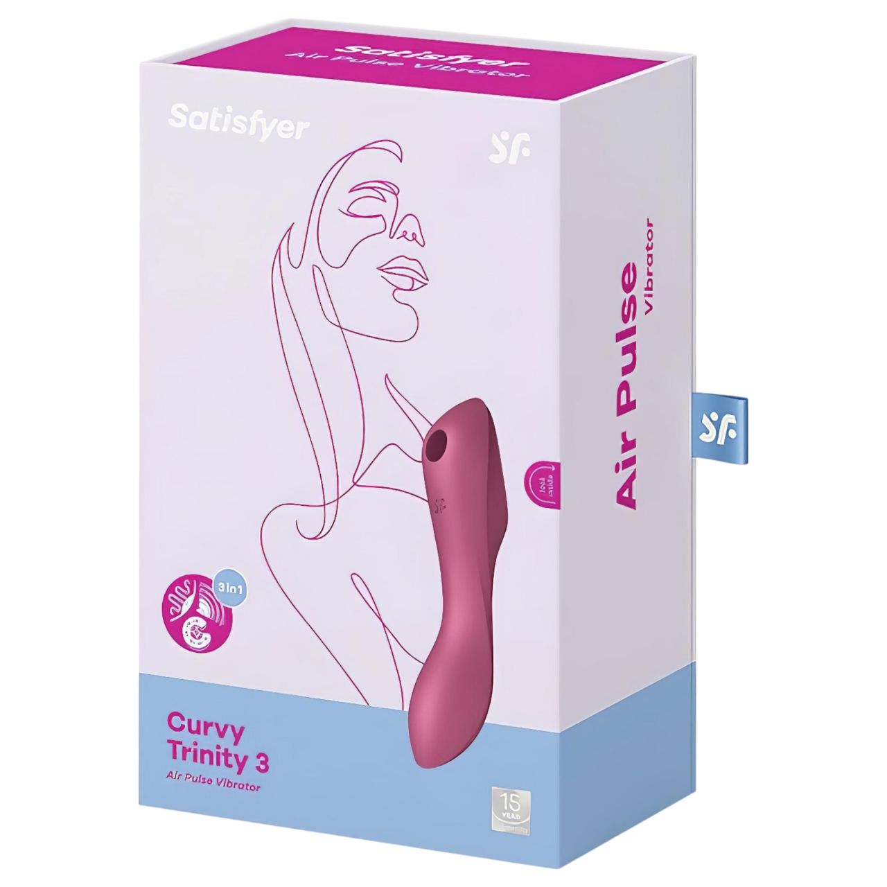 Satisfyer Curvy Trinity 3 - léghullámos 2in1 vibrátor (piros)