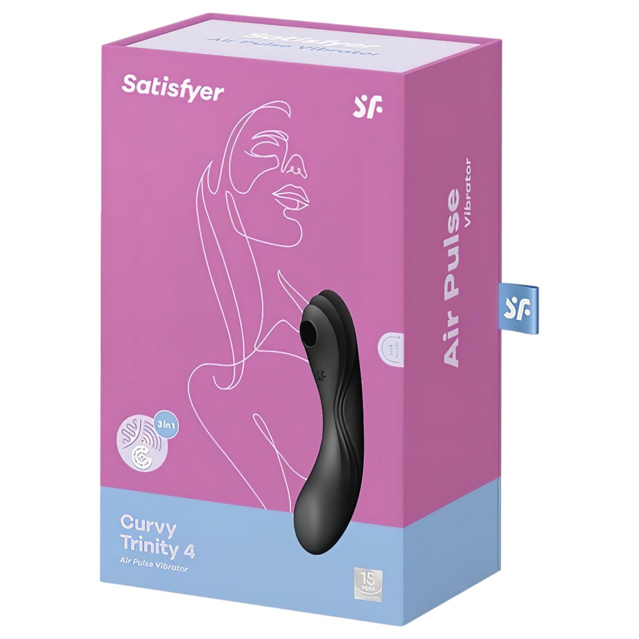 Satisfyer Curvy Trinity 4 - léghullámos 2in1 vibrátor (fekete)