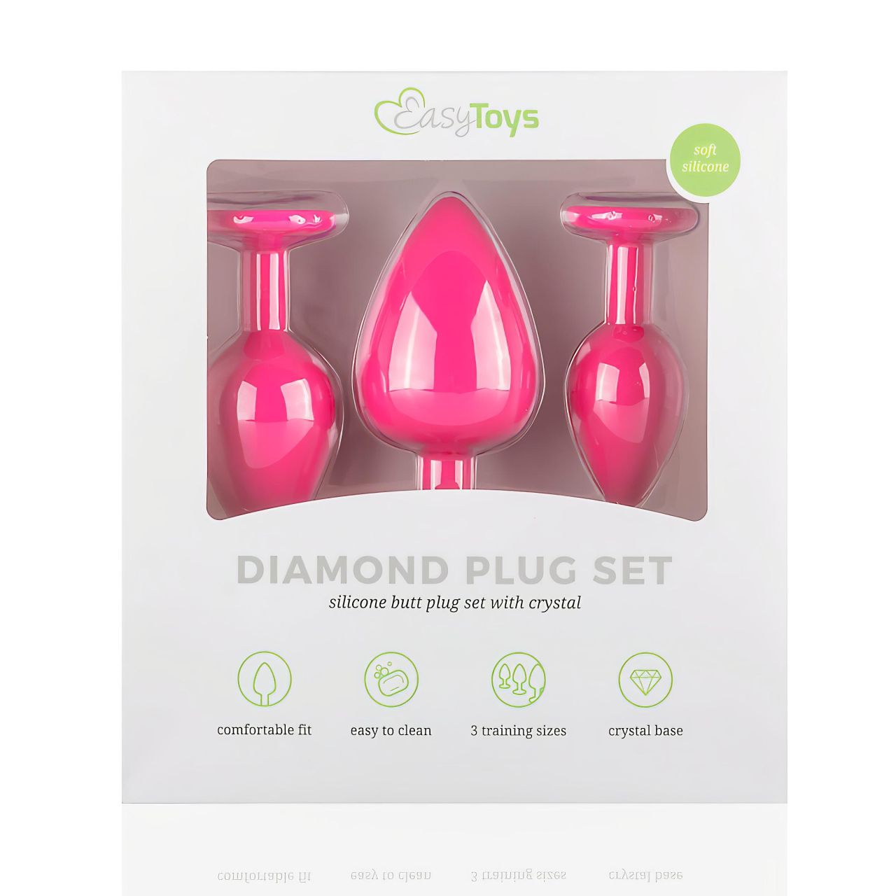 Easytoys Diamond - anál plug szett (pink)