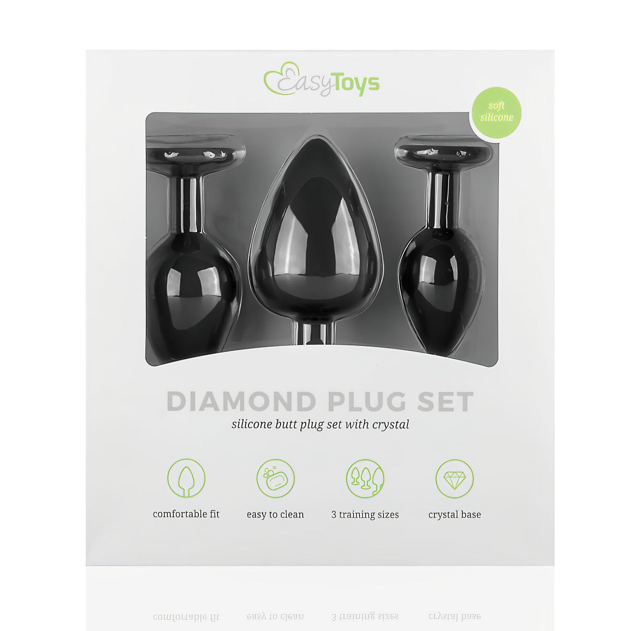 Easytoys Diamond - anál plug szett (fekete)