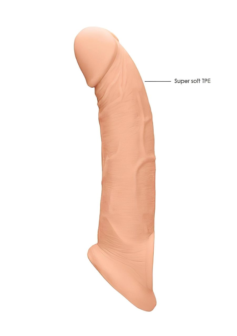 RealRock Penis Sleeve 9 - péniszköpeny (21,5cm) - natúr