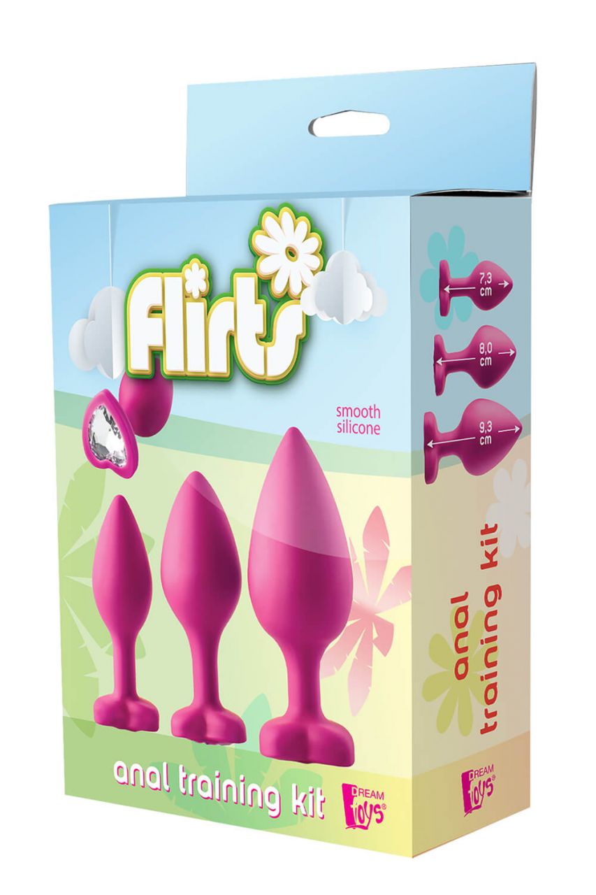 Flirts anal training kit - anál dildó szett (3db) - pink