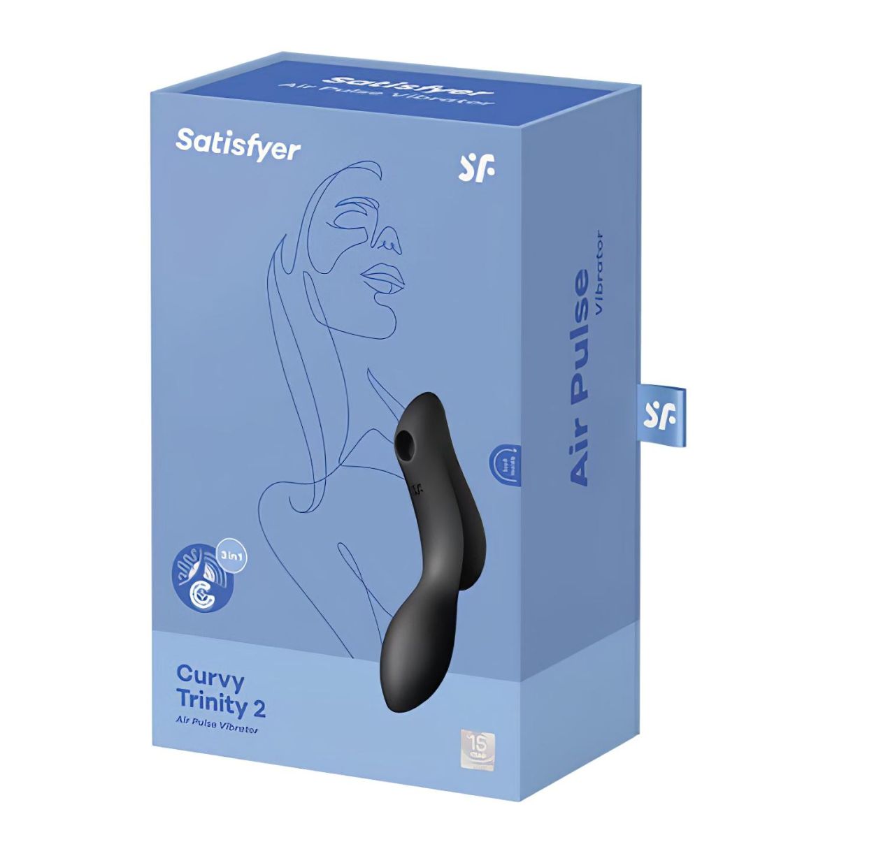 Satisfyer Curvy Trinity 2 - léghullámos 2in1 vibrátor (fekete)