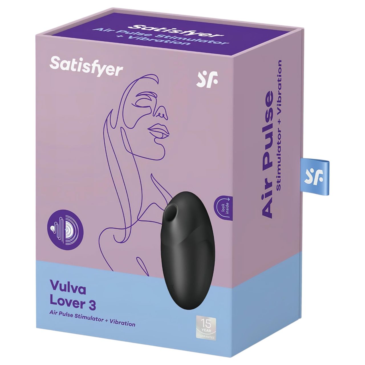 / Satisfyer Vulva Lover 3 - léghullámos csiklóizgató (fekete)