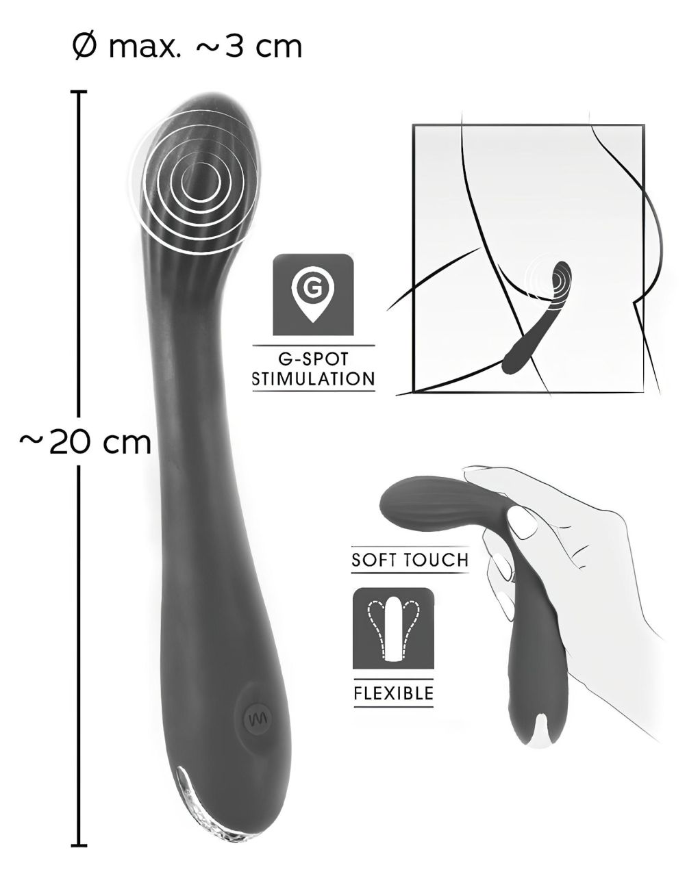 SMILE G-spot - akkus, bordázott G-pont vibrátor (lila)