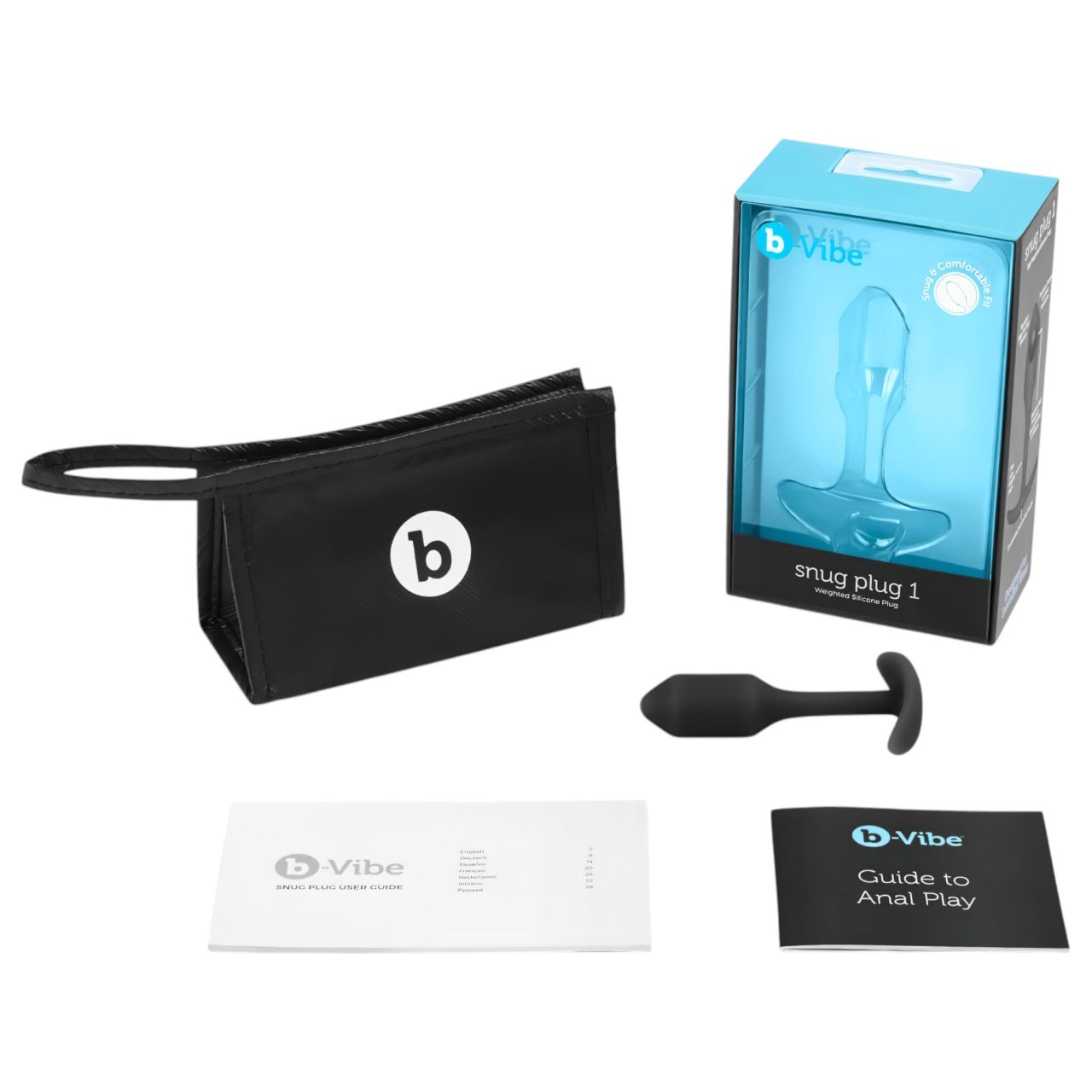 b-vibe Snug Plug 1 - anál plug belső súllyal (55g) - fekete