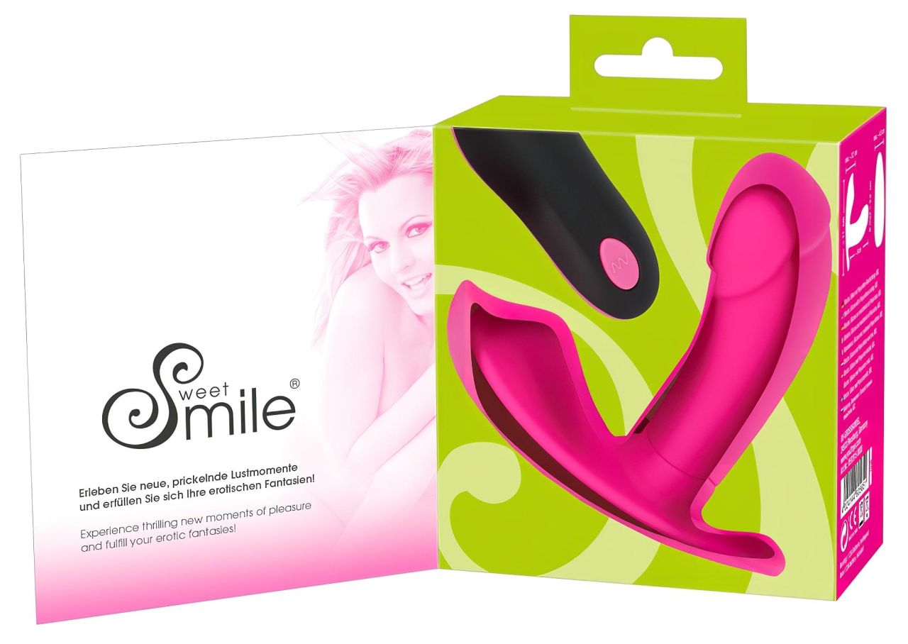 SMILE Panty - akkus, rádiós felcsatolható vibrátor (pink)