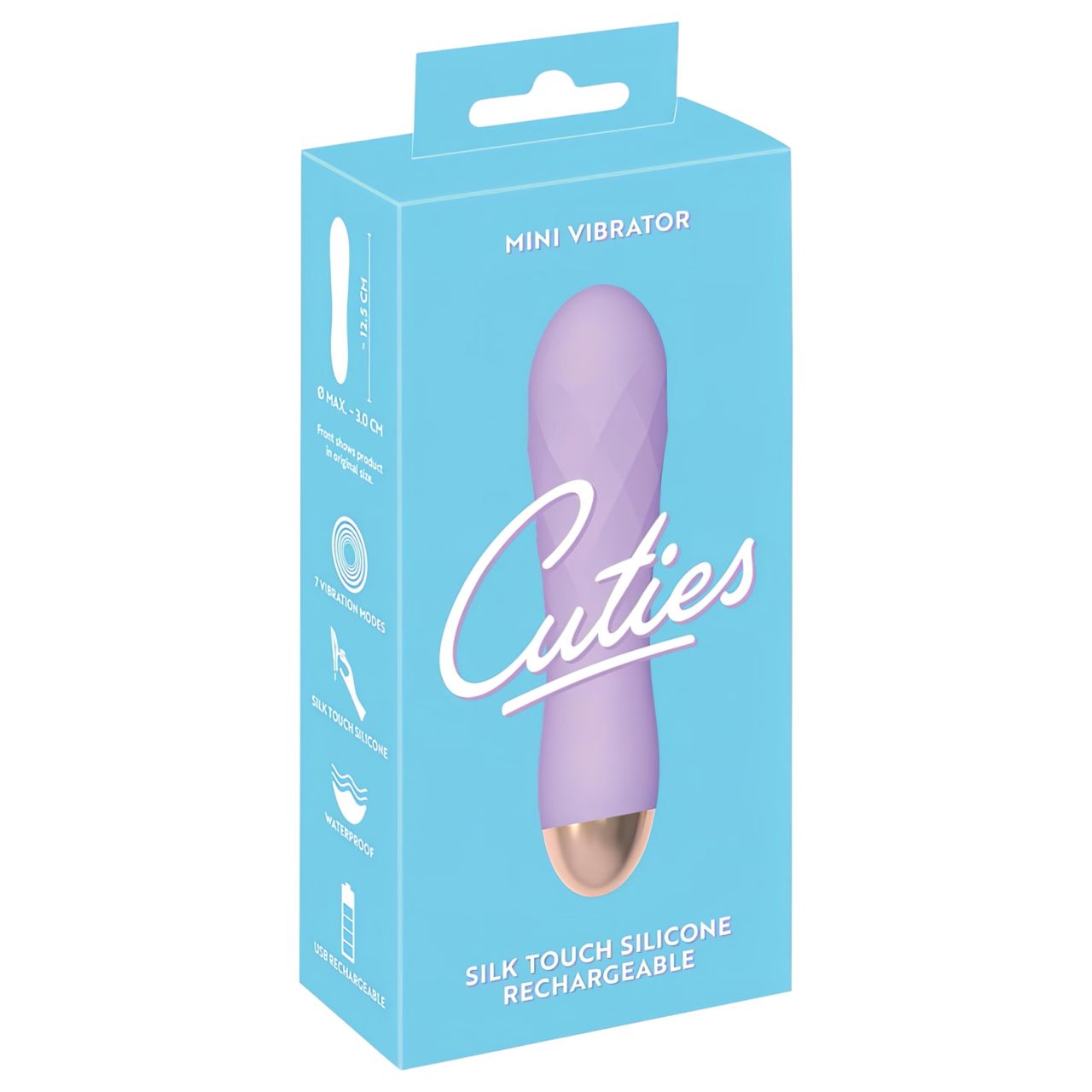 Cuties Mini - akkus, vízálló, rácsos vibrátor (lila)