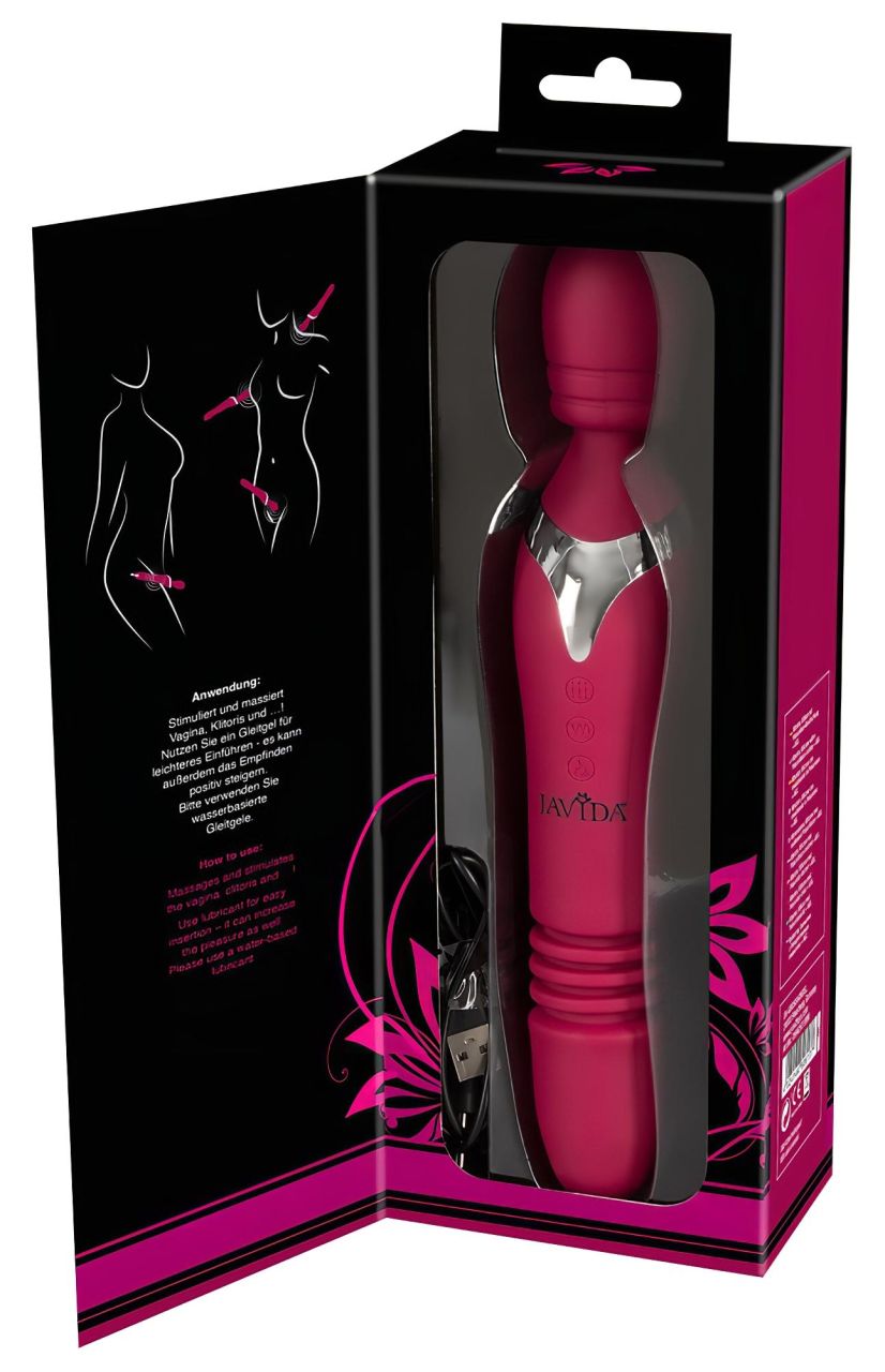 Javida Thrusting - 3in1 masszírozó vibrátor (piros)