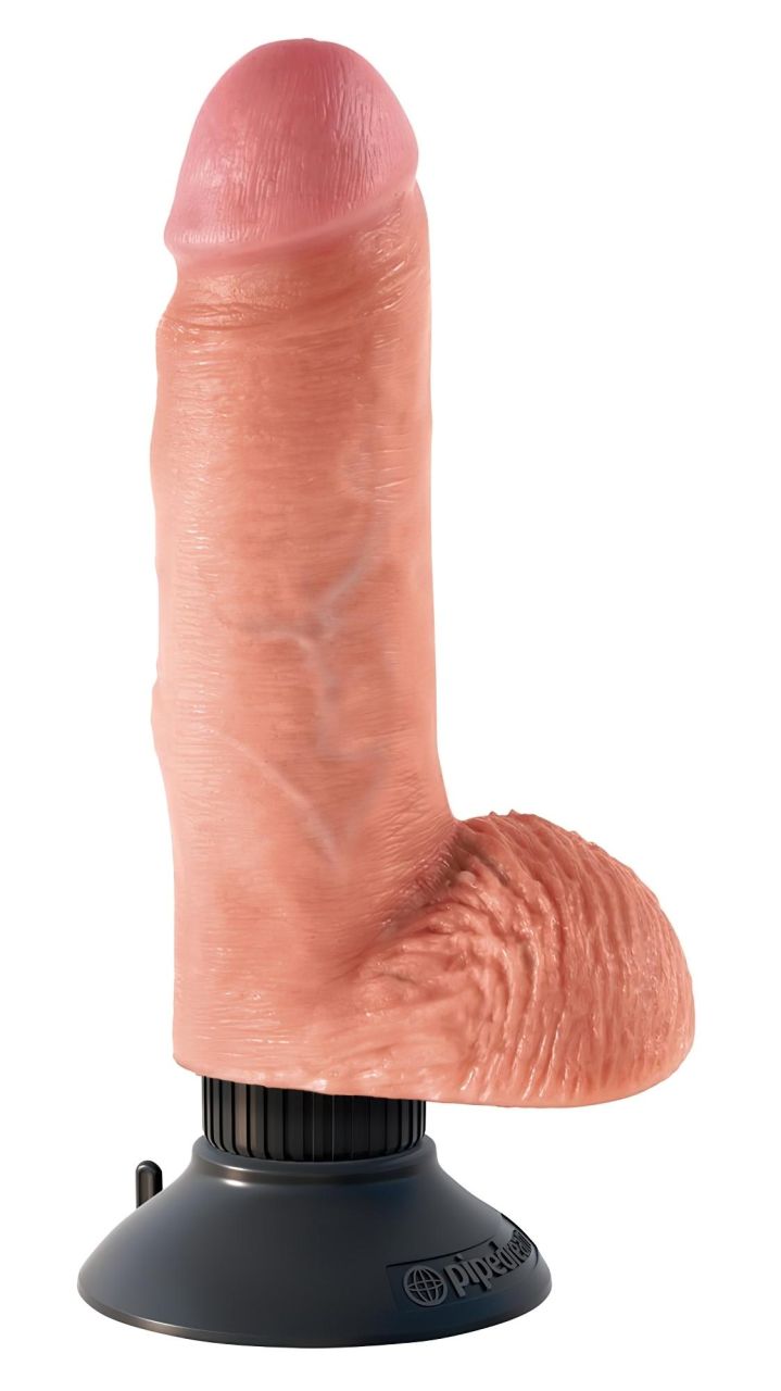 King Cock 7 tapadótalpas vibrátor (18 cm) - natúr