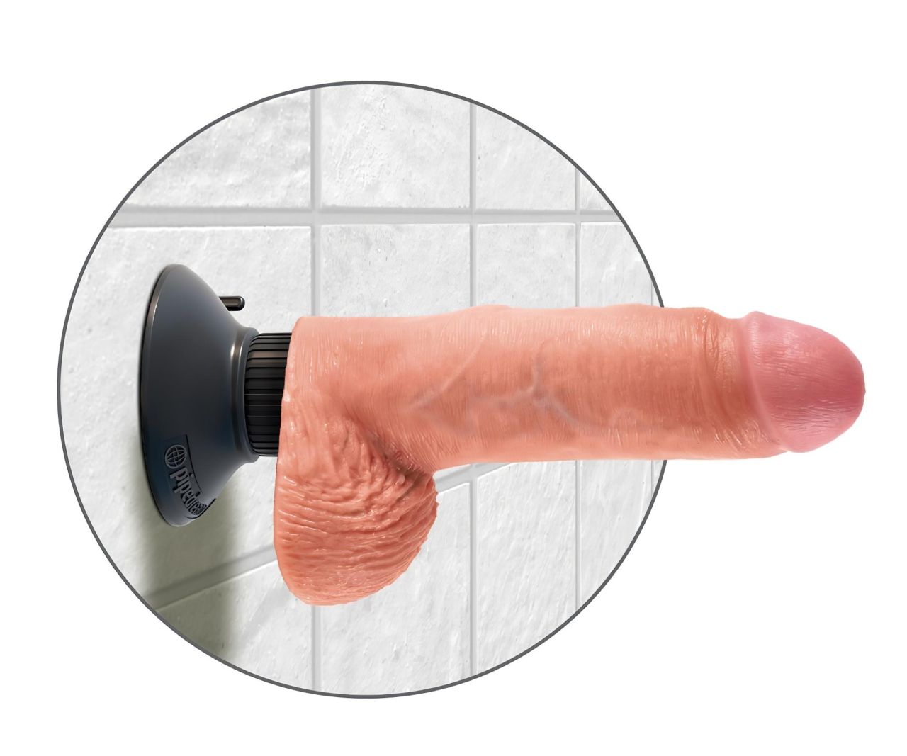 King Cock 7 tapadótalpas vibrátor (18 cm) - natúr