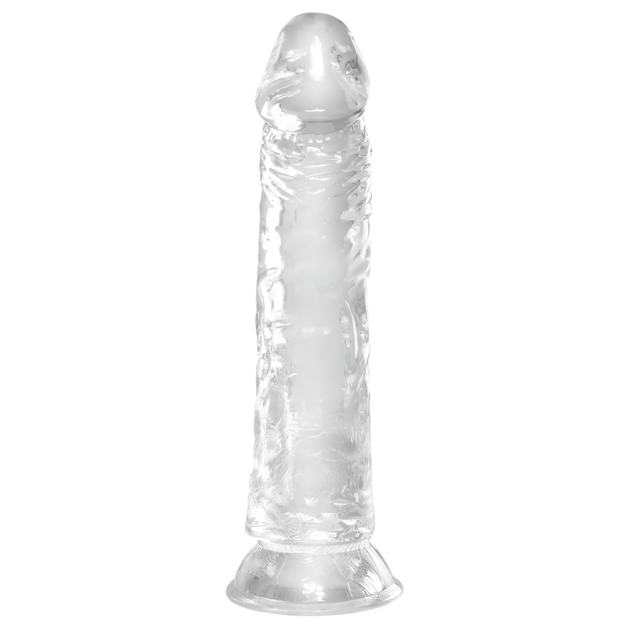 King Cock Clear 8 - tapadótalpas, nagy dildó (20cm)