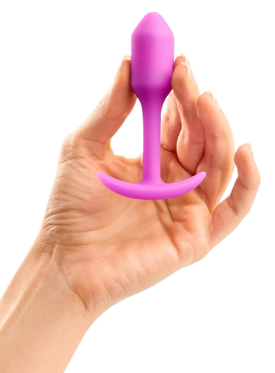 b-vibe Snug Plug 1 - anál plug belső súllyal (55g) - pink