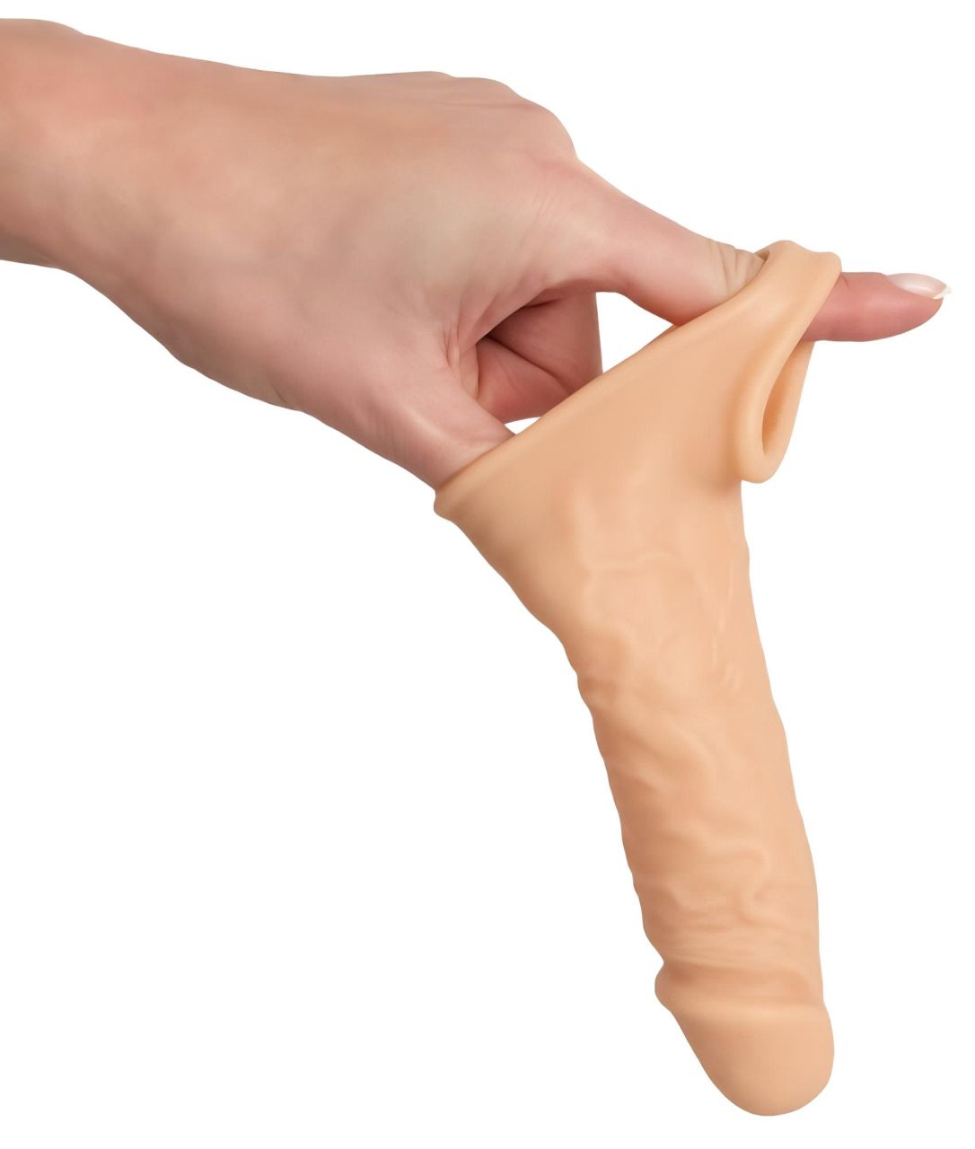 Realistixxx - heregyűrűs péniszköpeny - 16cm (natúr)