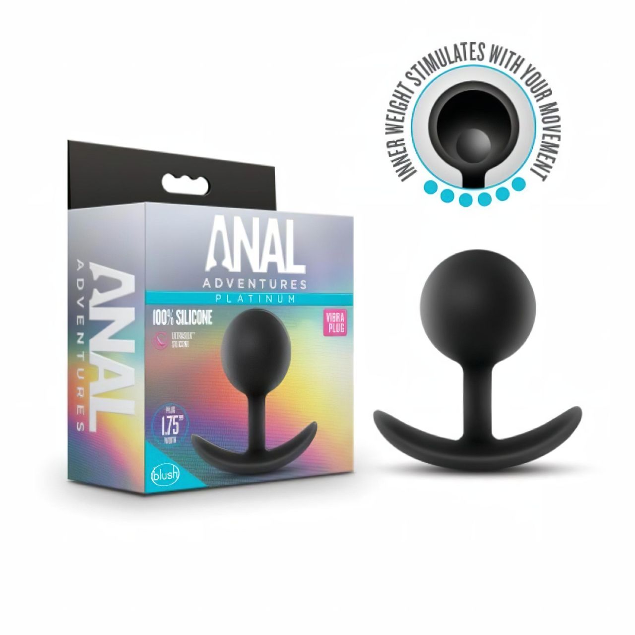 / Anal Adventures Platinum Vibra Plug - anál plug (fekete)