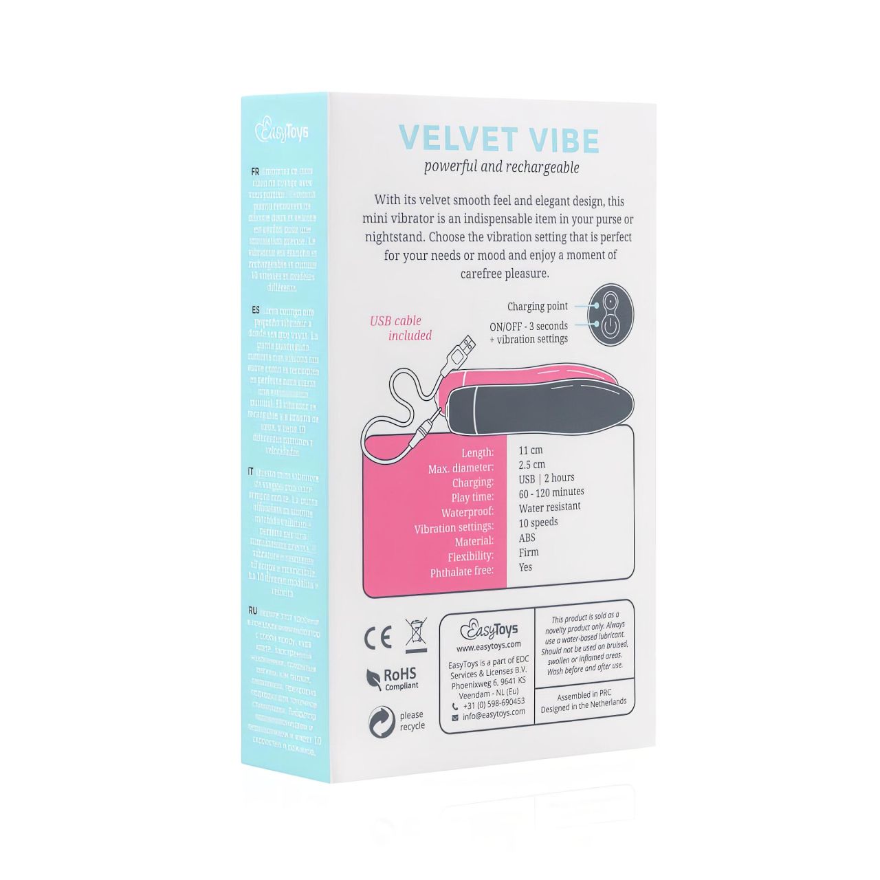 Easytoys Velvet Vibe - akkus rúd vibrátor (fekete)