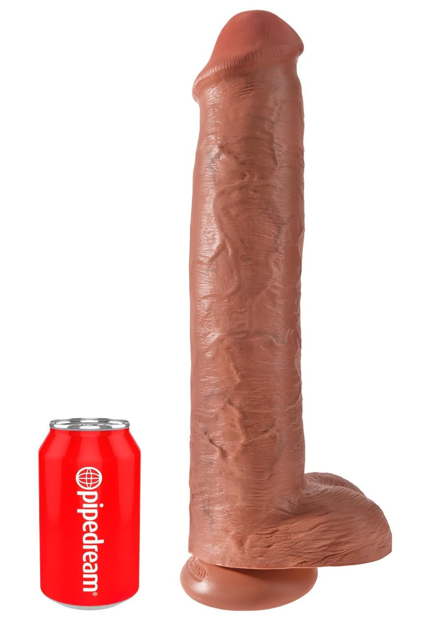 King Cock 15 - óriás dildó (38cm) - sötét natúr