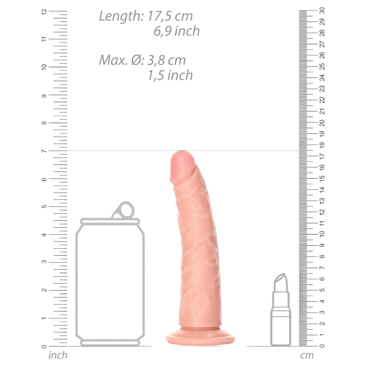 RealRock Slim - realisztikus dildó - 15,5cm (natúr)