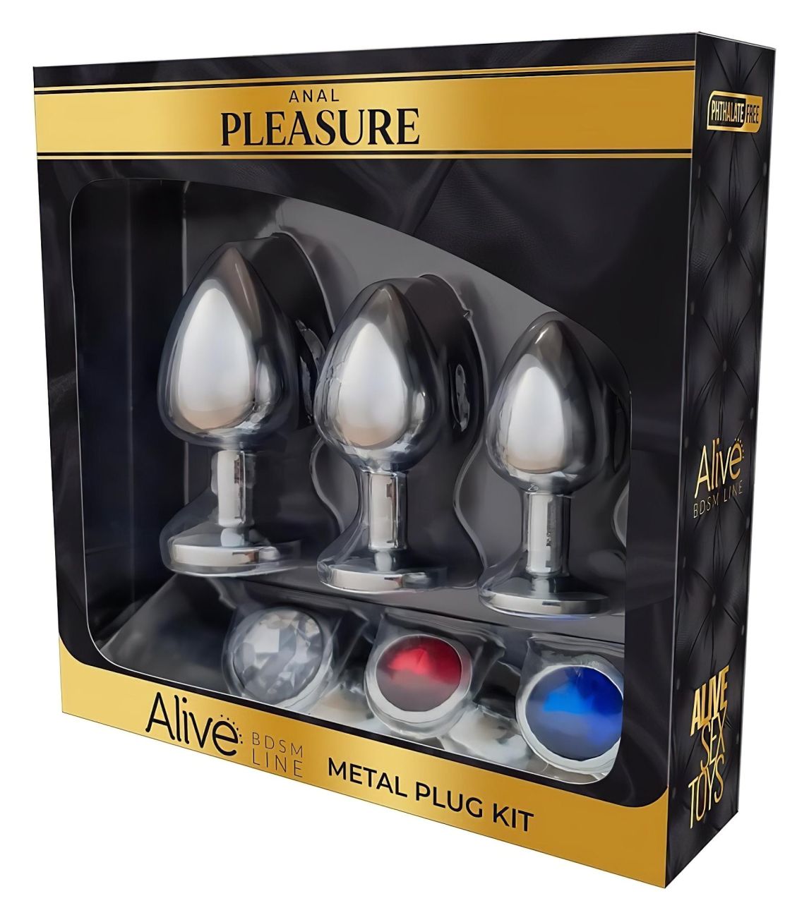 Alive Anal Pleasure - fém anál plug készlet (ezüst)