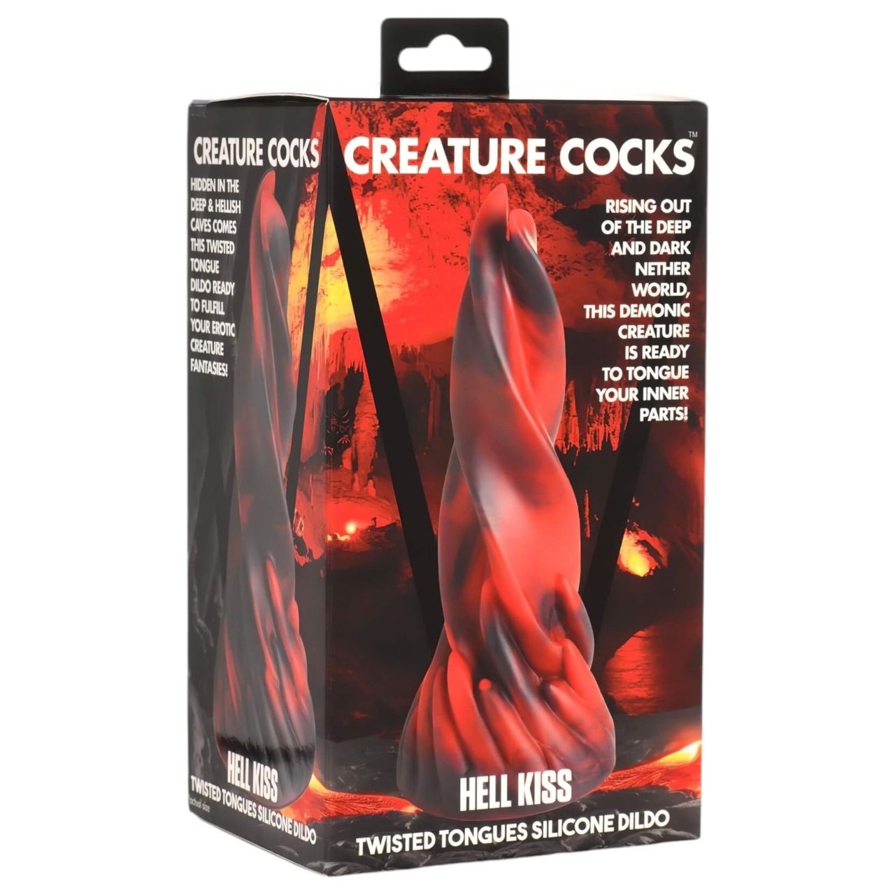 Creature Cocks Hell Kiss - csavart szilikon dildó - 19cm (piros)