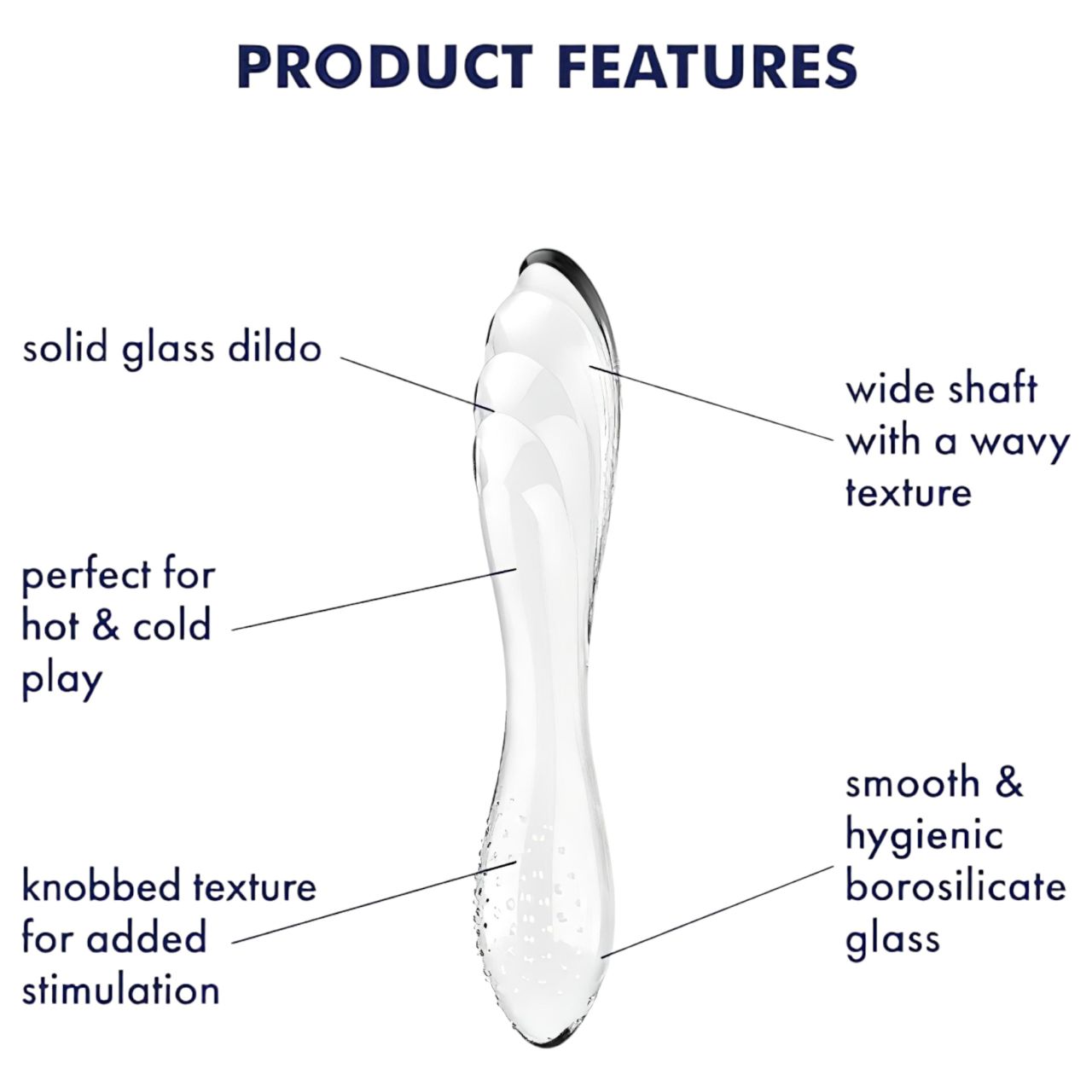 Satisfyer Dazzling Crystal 1 - 2 végű üveg dildó (áttetsző)