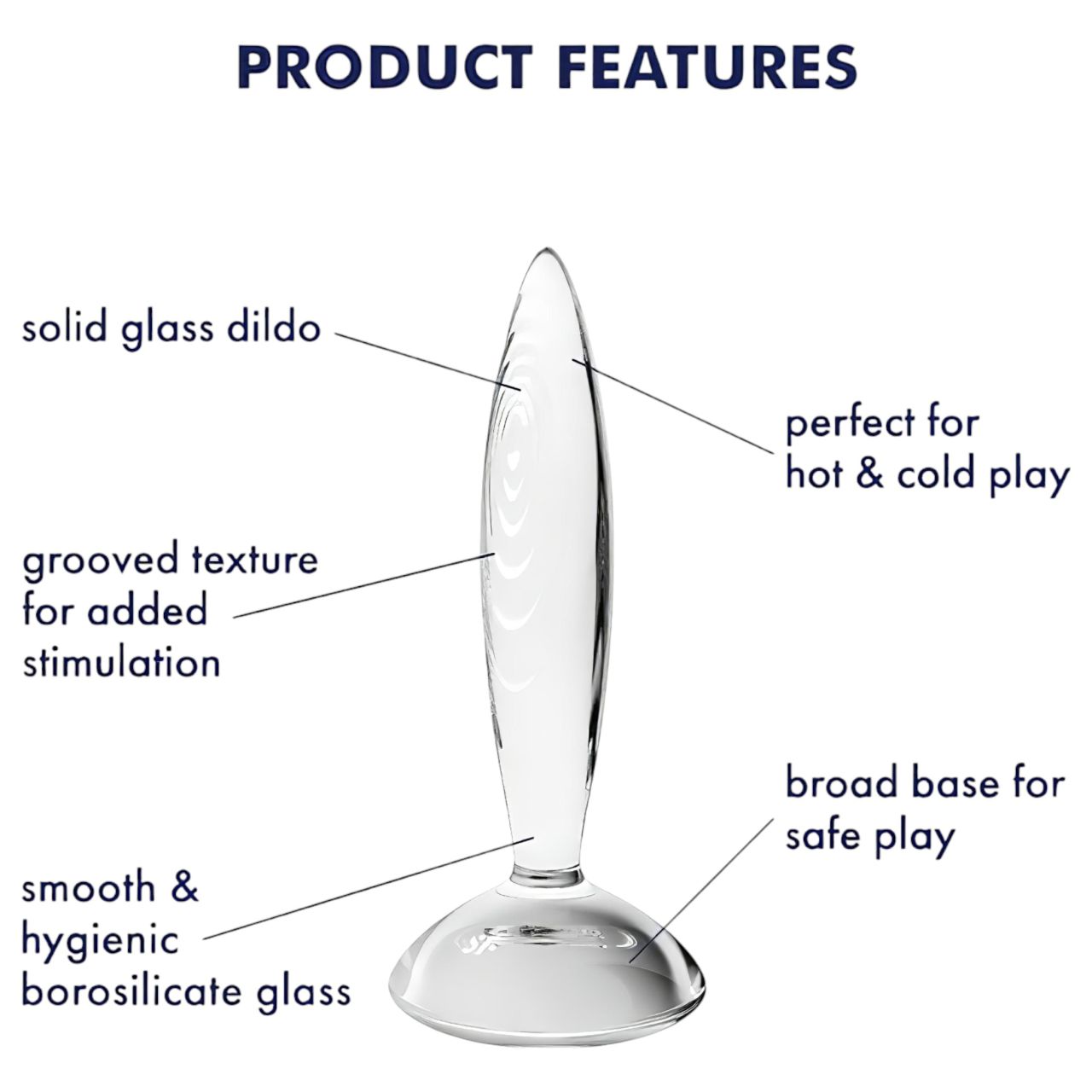 Satisfyer Sparkling Crystal - bordázott üveg dildó (áttetsző)