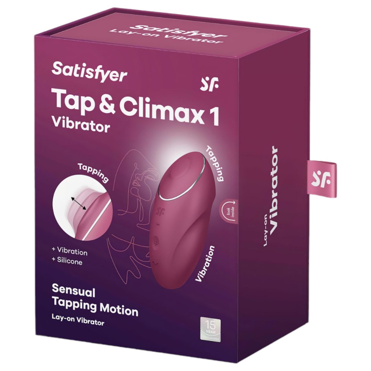 Satisfyer Tap & Climax 1 - 2in1 vibrátor és csiklóizgató (piros)