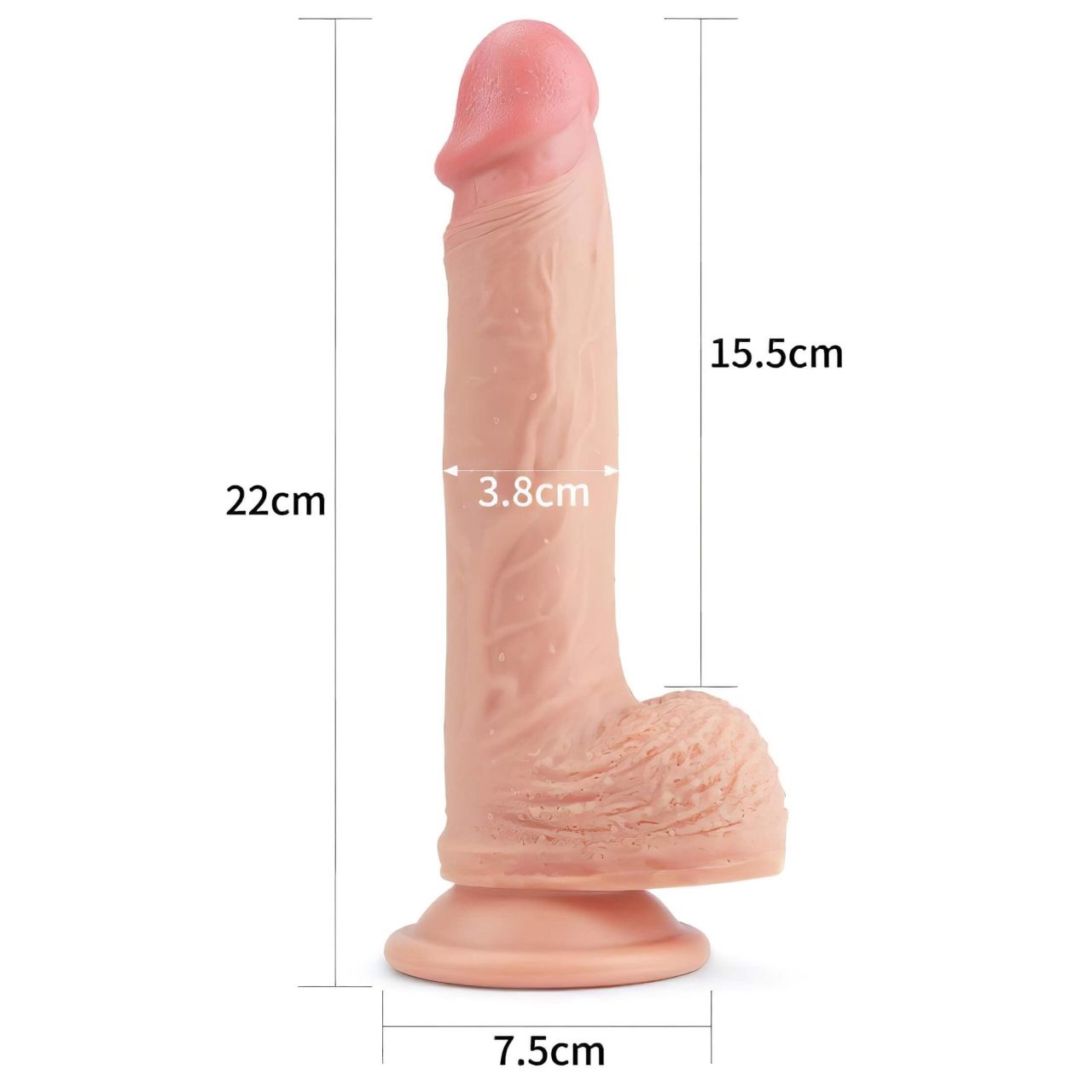 Lovetoy Nature Cock - tapadótalpas élethű dildó - 21cm (natúr)