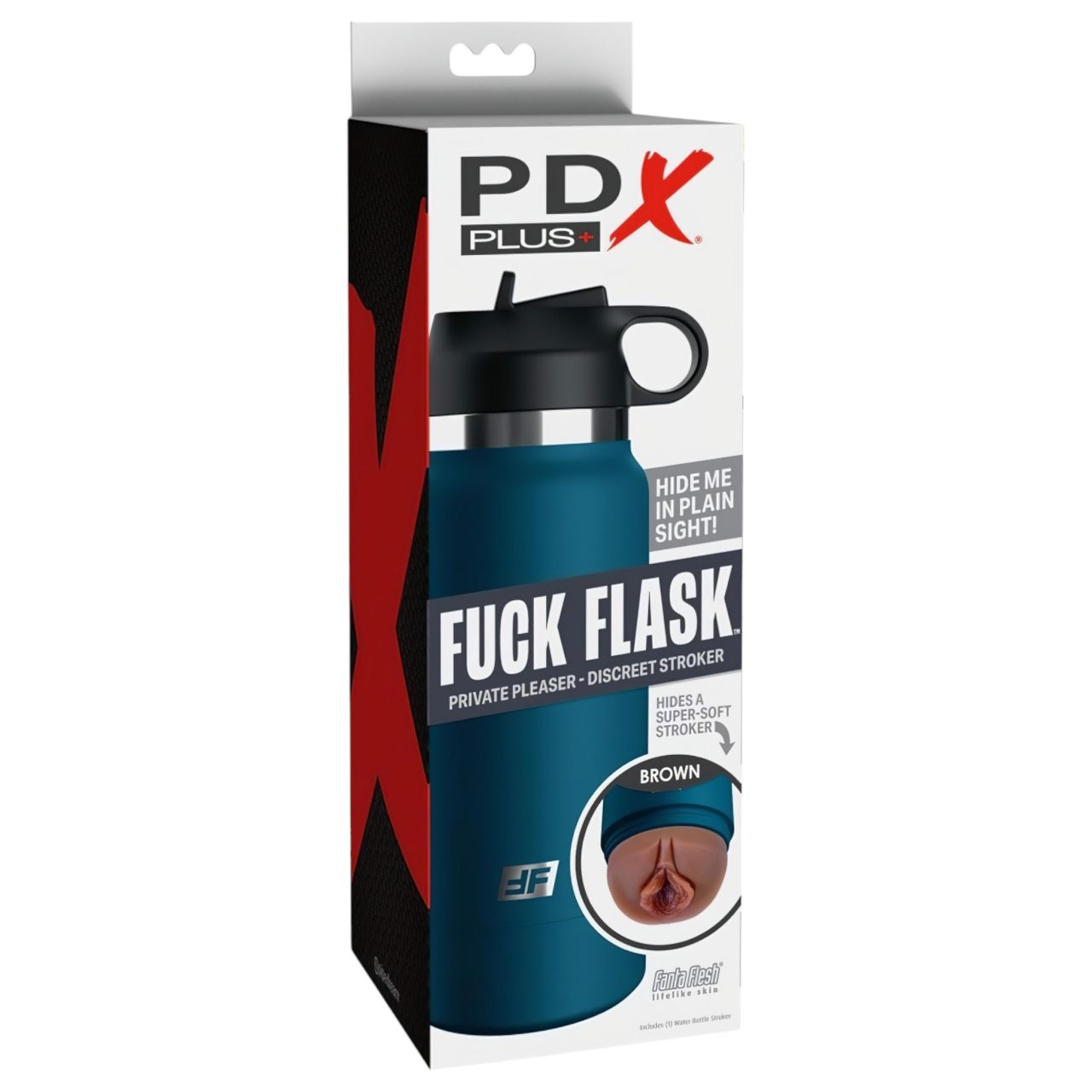 Fuck Flask Private Pleaser - műpunci kulacsban (kék-barna)