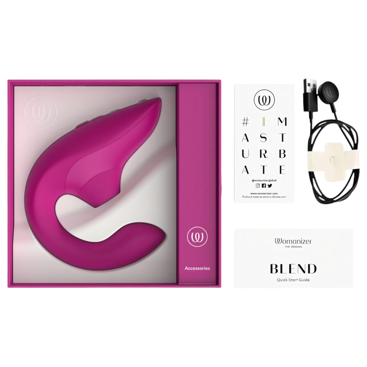 Womanizer Blend - hajlítható G-pont vibrátor és csiklóizgató (pink)