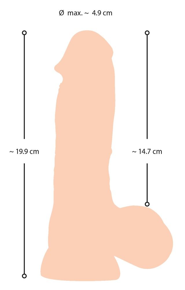 Natute Skin - dildó bőrrel - 20cm (natúr)