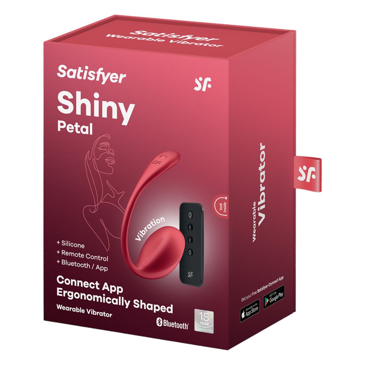 Satisfyer Shiny Petal - rádiós vibrációs tojás (piros)