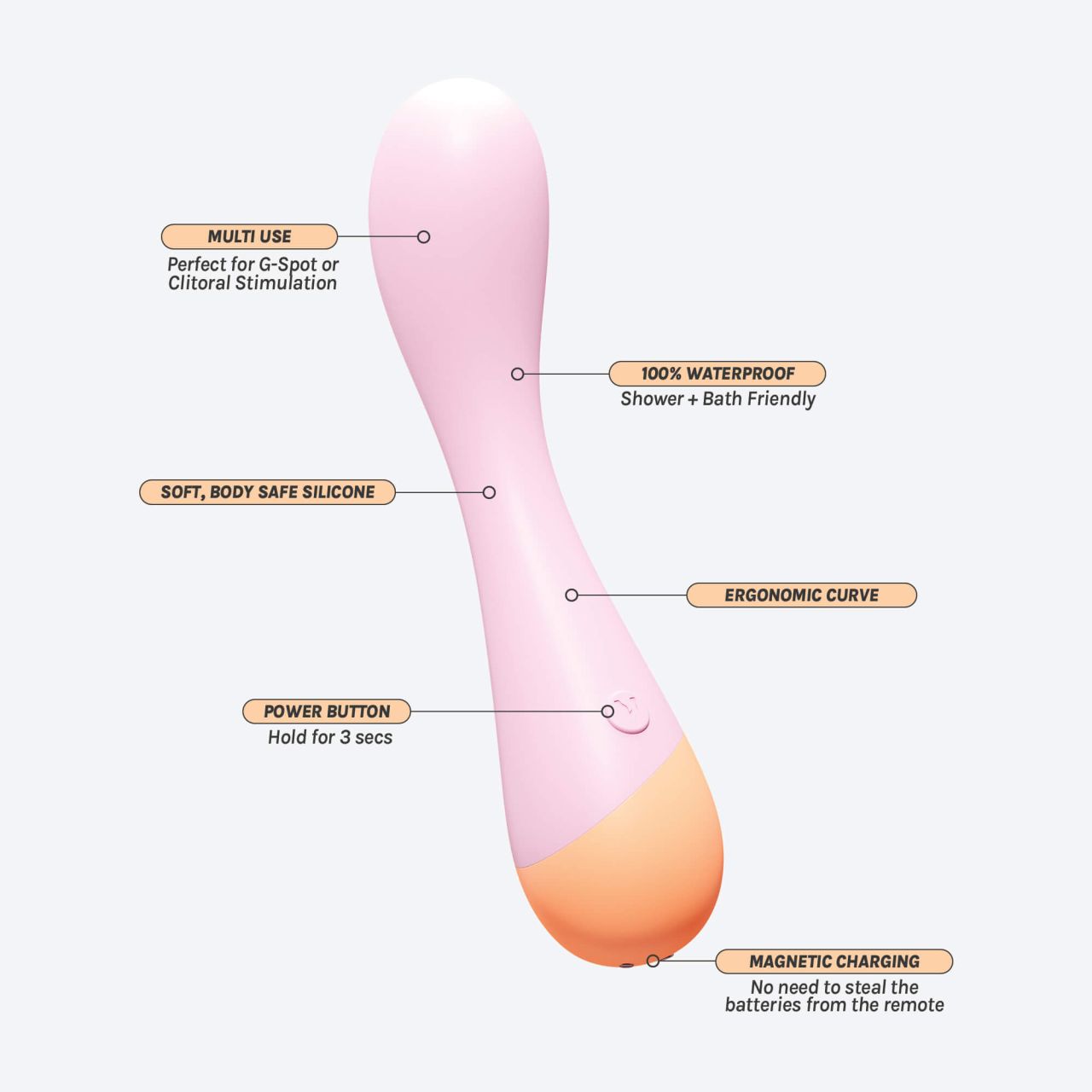 Vush Peachy G-Spot - akkus G-pont vibrátor (pink)