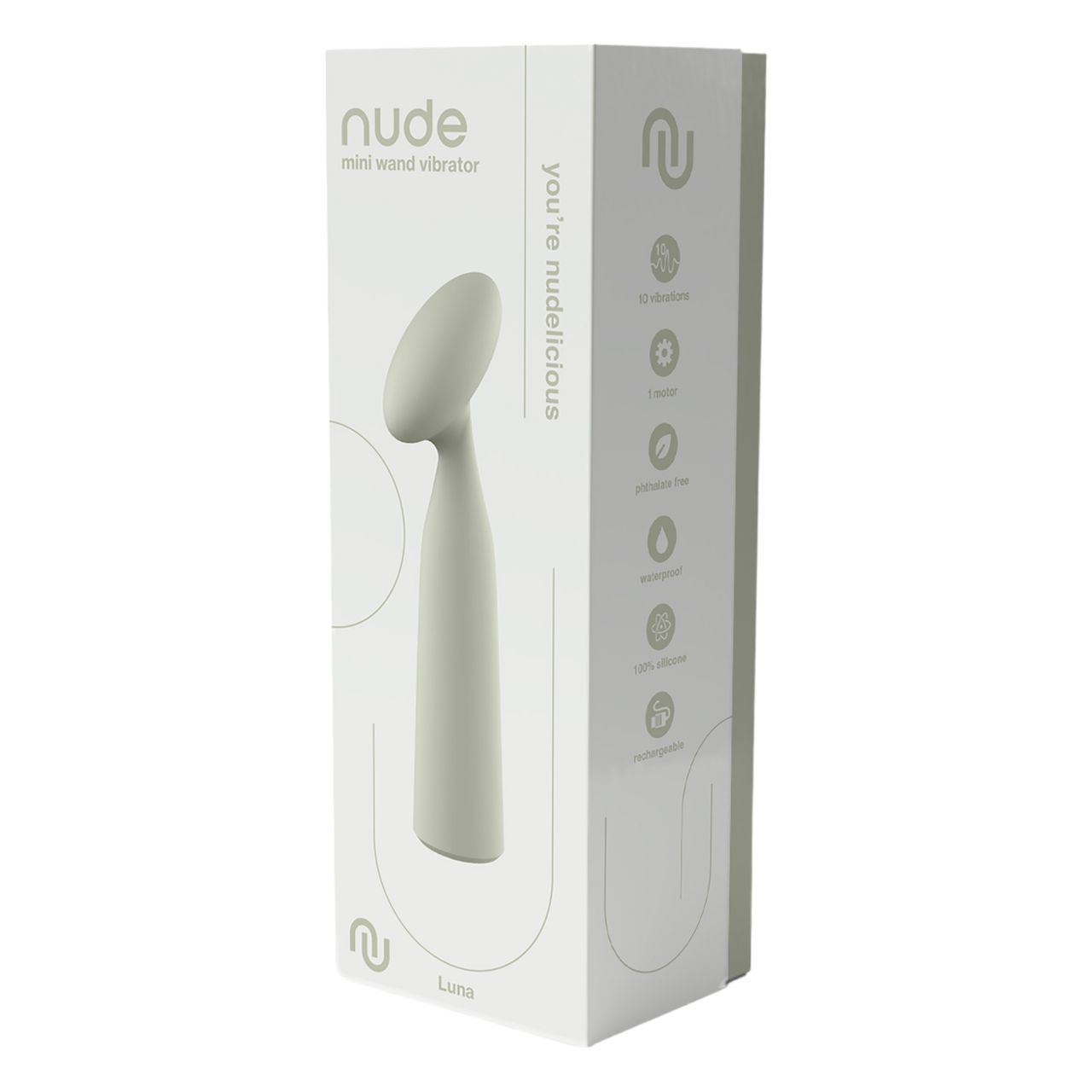 Nude Luna - akkus mini wand vibrátor (szürke)