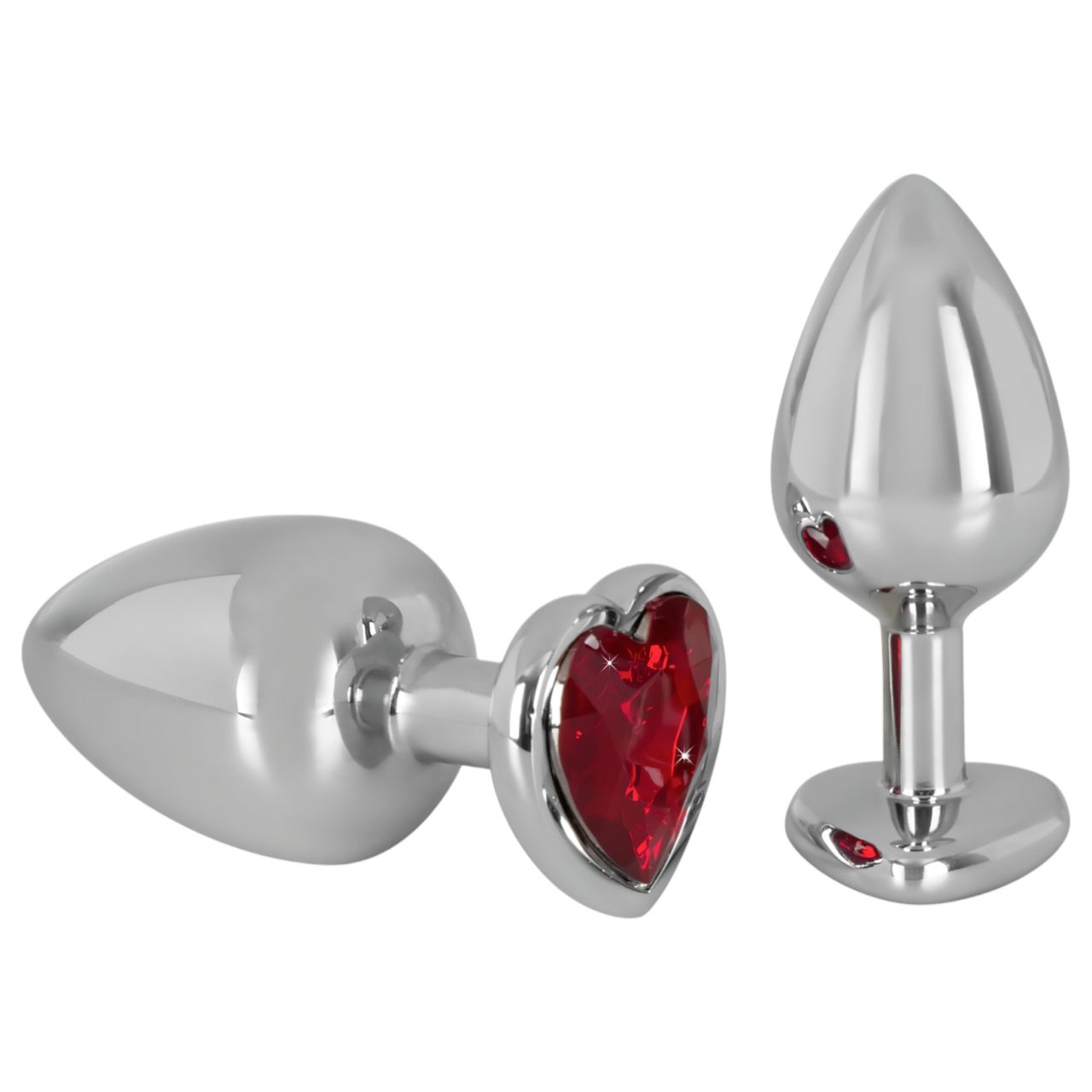 You2Toys - Diamond - 159g-os alumínium anál plug (ezüst-piros)