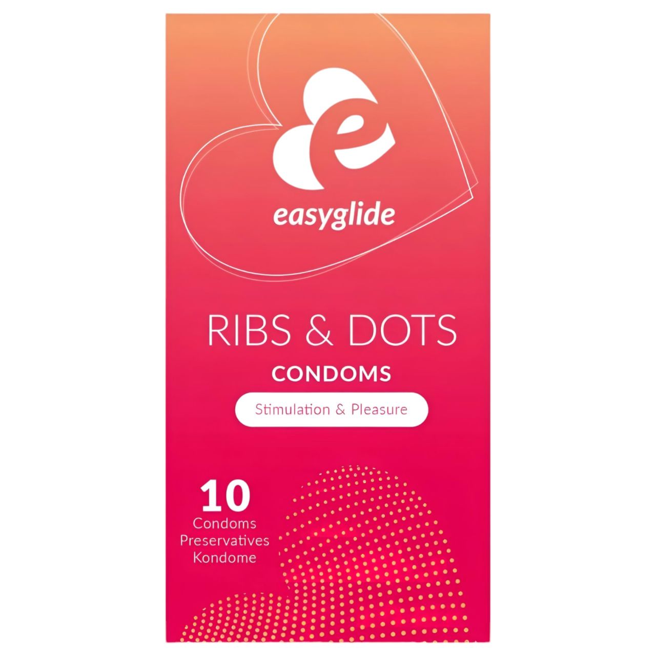 EasyGlide Ribs & Dots - pontozott óvszer (10db)